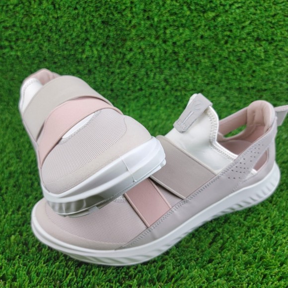 ECCO ST.1 Lite Womens NIB Slip-On Sneakers Gravel Leather Size 36 US 10-10.5 NEW